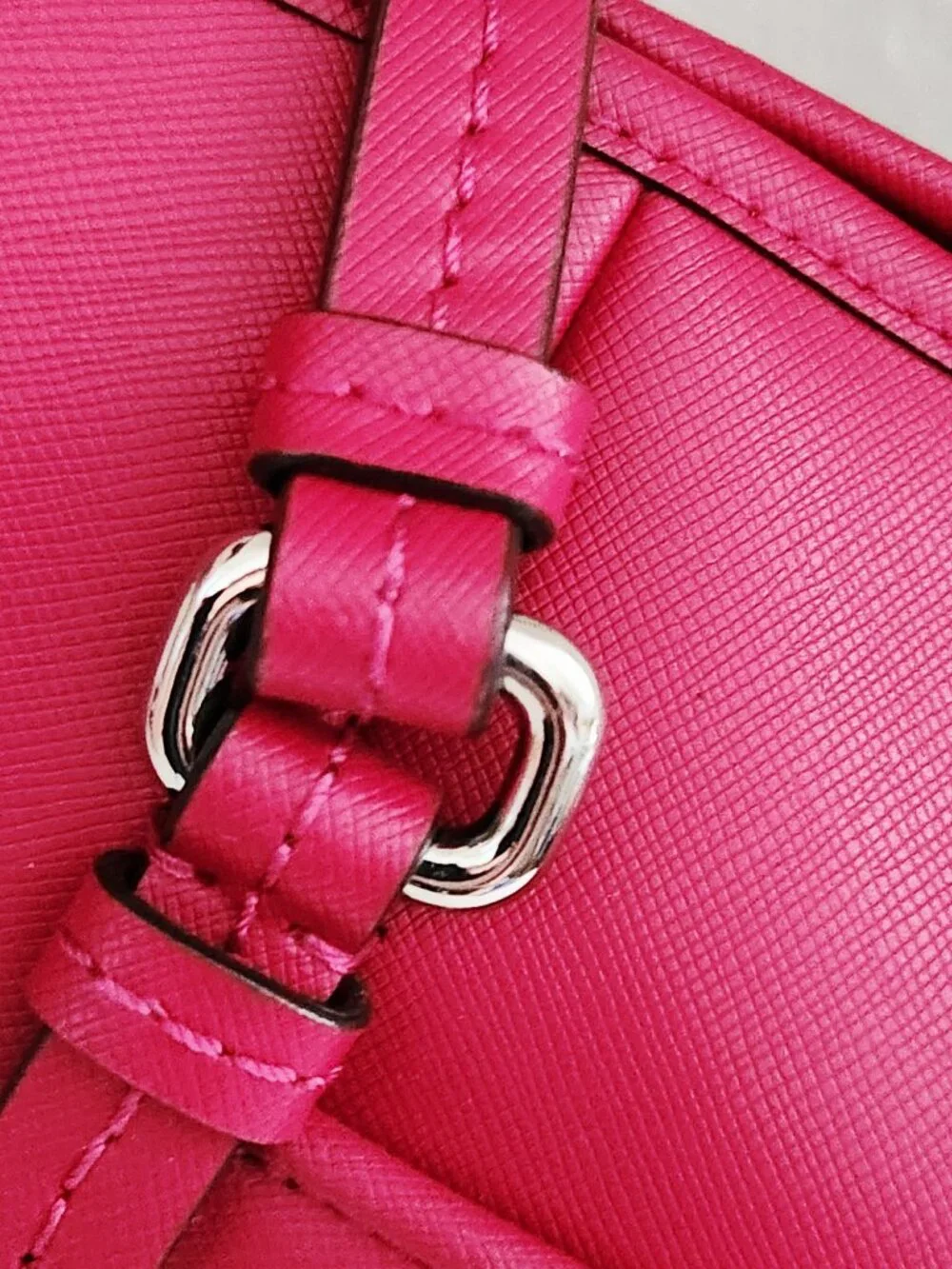 Coach Jordan Fushia Saffiano Leather Shoulder Bag Purse